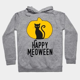 Happy Meoween – Halloween Pumpkin Cat Silhouette Hoodie